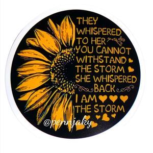 🍂🌻2 for $9 or 4 for $15🌻 Pretty Sunflower 🌻 I AM THE STORM Decal